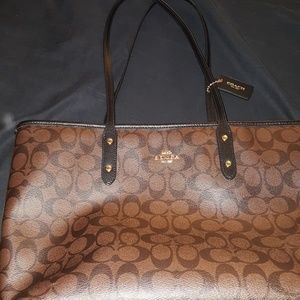 Authentic Coach Signature Brown Tote